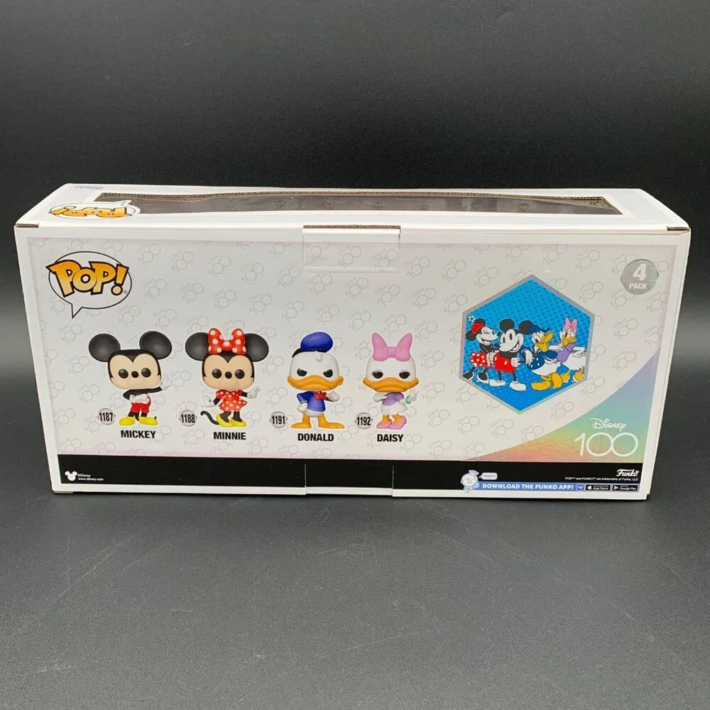 Funko Pop Disney 100 Mickey Minnie Donald Daisy 4 Pack Walmart Exclusive
